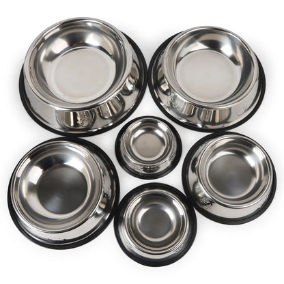 Stainless Steel Anti-Slip Pet Feeding Bowl – 6 Sizes