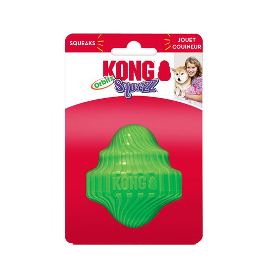 KONG Squeezz Orbitz Dog Toy – Interactive Bounce & Squeak (M/L)