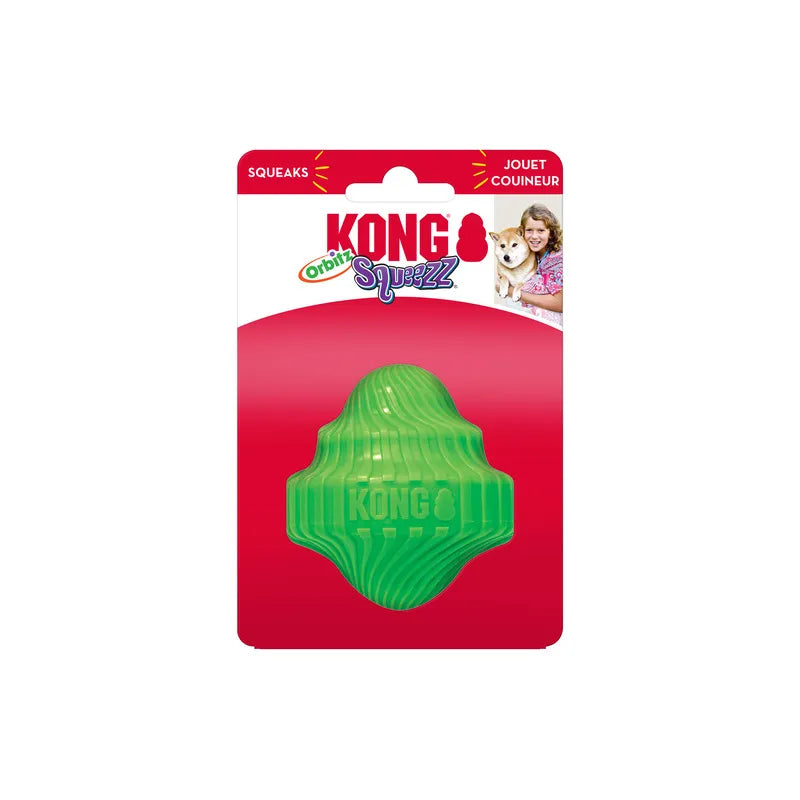 KONG Squeezz Orbitz Dog Toy – Interactive Bounce & Squeak (M/L)