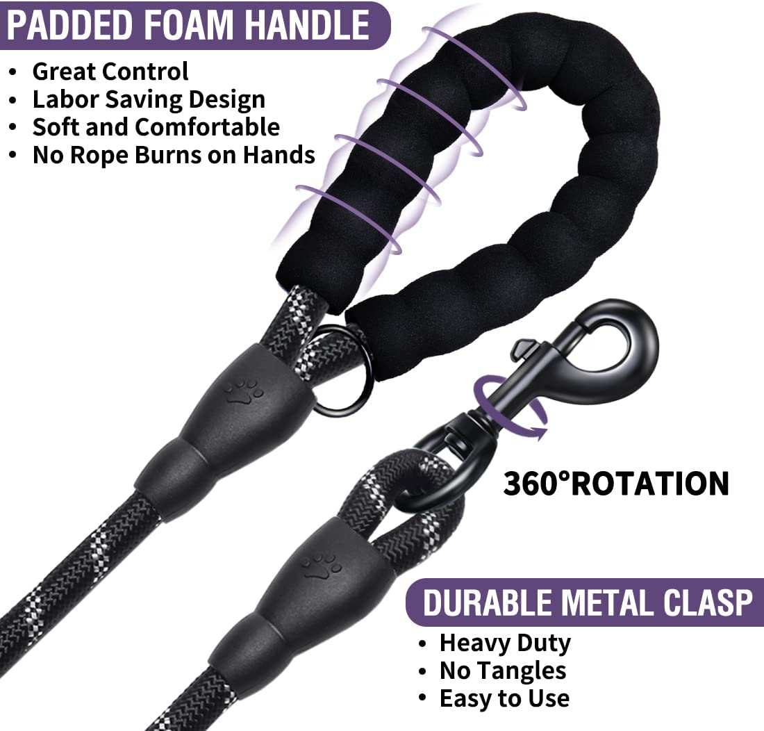 Heavy-Duty Reflective Dog Leash with Padded Handle