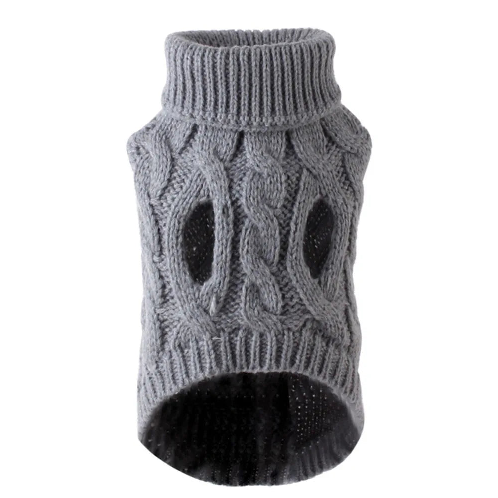 Cable Knit Dog Sweater – Warm Winter Pullover for Small to Medium Dogs