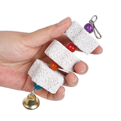 Natural Pumice Parrot Chew Toy – Teeth Grinding Hanging String