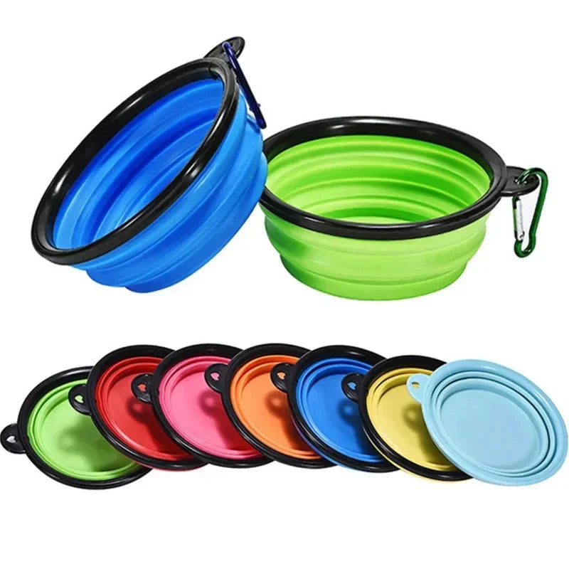 Collapsible Travel Pet Bowl with Clip – Portable Food & Water Dish