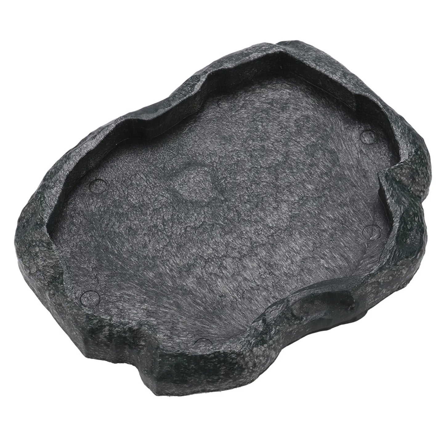 Rock-Style Reptile Feeding Bowl – Natural Look Resin Dish