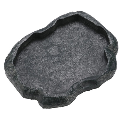 Rock-Style Reptile Feeding Bowl – Natural Look Resin Dish
