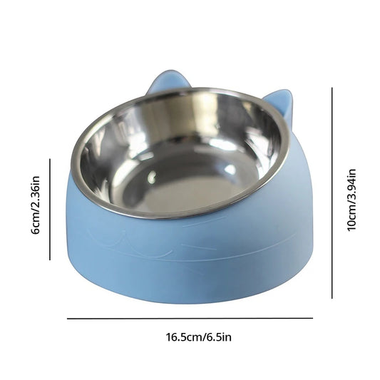 Ergonomic Cat Bowl – 15° Tilted Stainless Steel Feeder