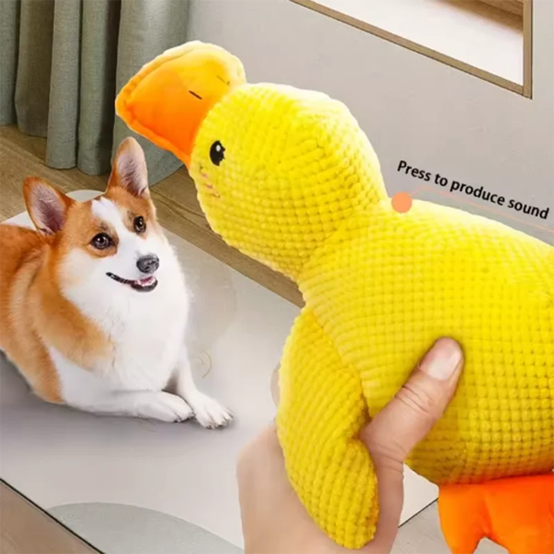 Plush Duck Dog Toy with Quack Sound – Soft Squeaky Playmate