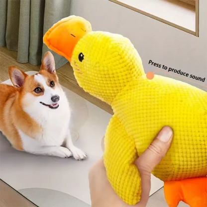 Plush Duck Dog Toy with Quack Sound – Soft Squeaky Playmate