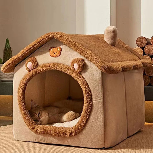 Cosy Cat House – Soft Plush Indoor Bed in 3 Sizes
