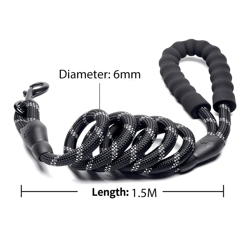 Heavy-Duty Reflective Dog Leash with Padded Handle