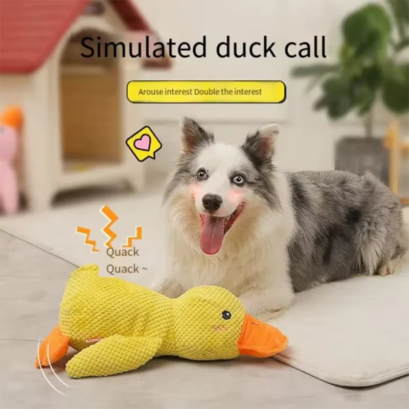 Plush Duck Dog Toy with Quack Sound – Soft Squeaky Playmate