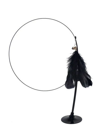 Suction Cup Cat-Teasing Wand – 90cm Interactive Feather Toy