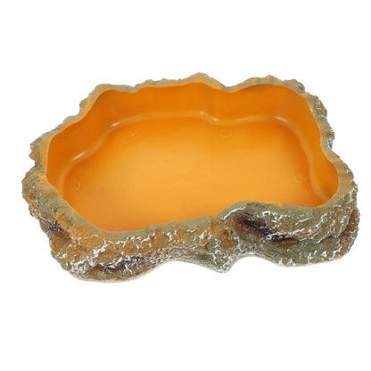 Natural Look Reptile Feeding Dish – Multi-Size Food & Water Bowl