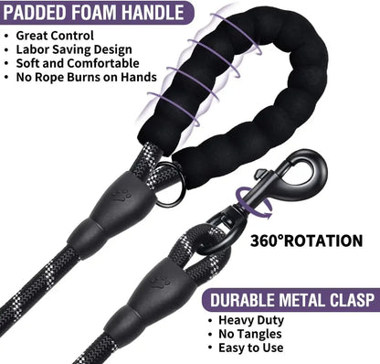 Heavy-Duty Reflective Dog Leash with Padded Handle