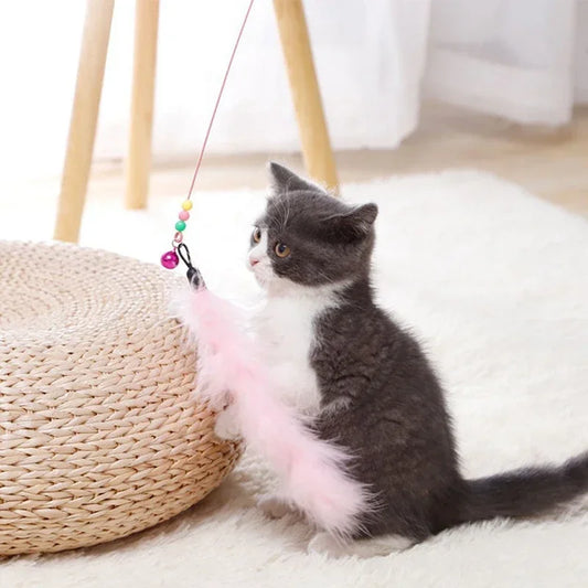 Suction Cup Cat-Teasing Wand – 90cm Interactive Feather Toy