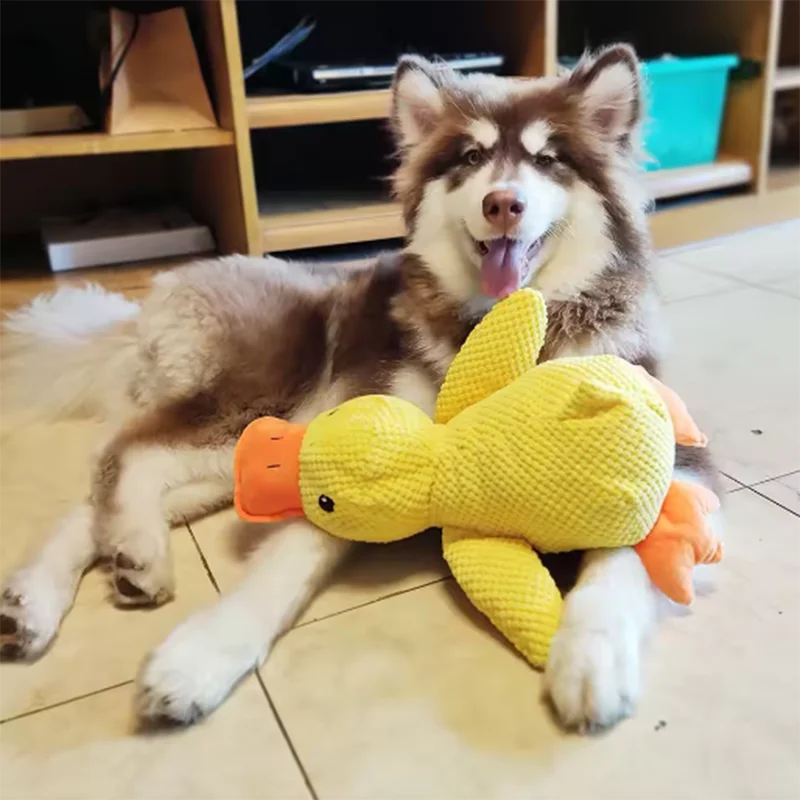 Plush Duck Dog Toy with Quack Sound – Soft Squeaky Playmate