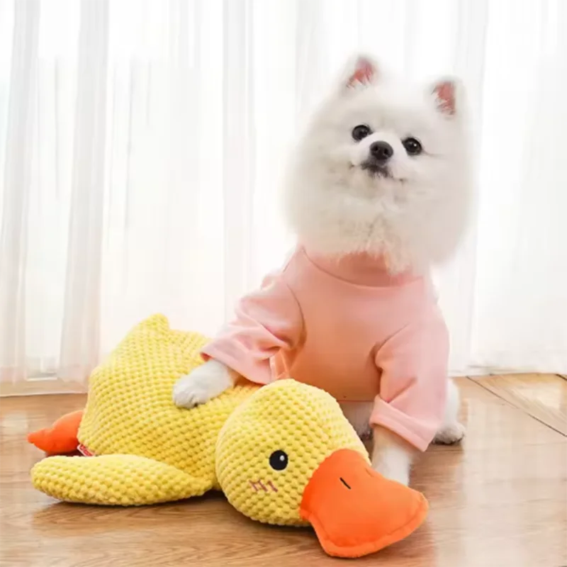 Plush Duck Dog Toy with Quack Sound – Soft Squeaky Playmate