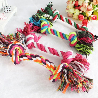 Colourful Cotton Rope Tug Toy – Durable Double Knot Design