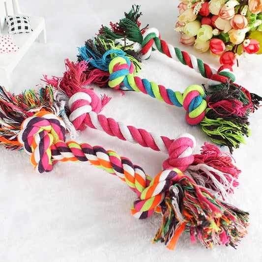 Colourful Cotton Rope Tug Toy – Durable Double Knot Design