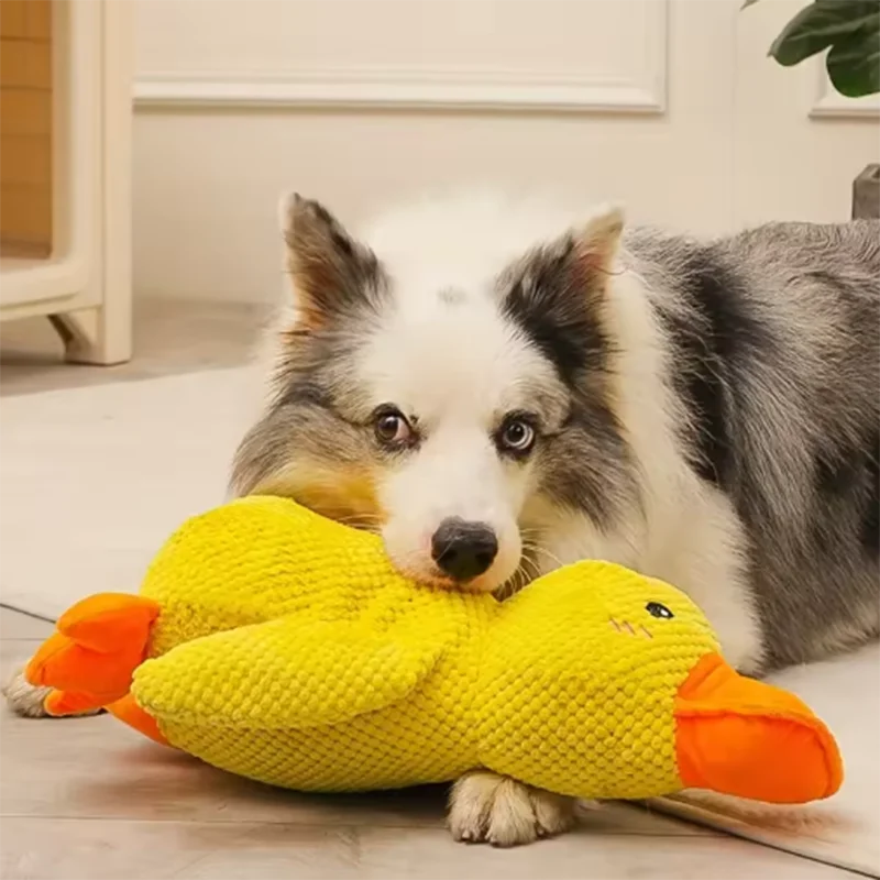 Plush Duck Dog Toy with Quack Sound – Soft Squeaky Playmate