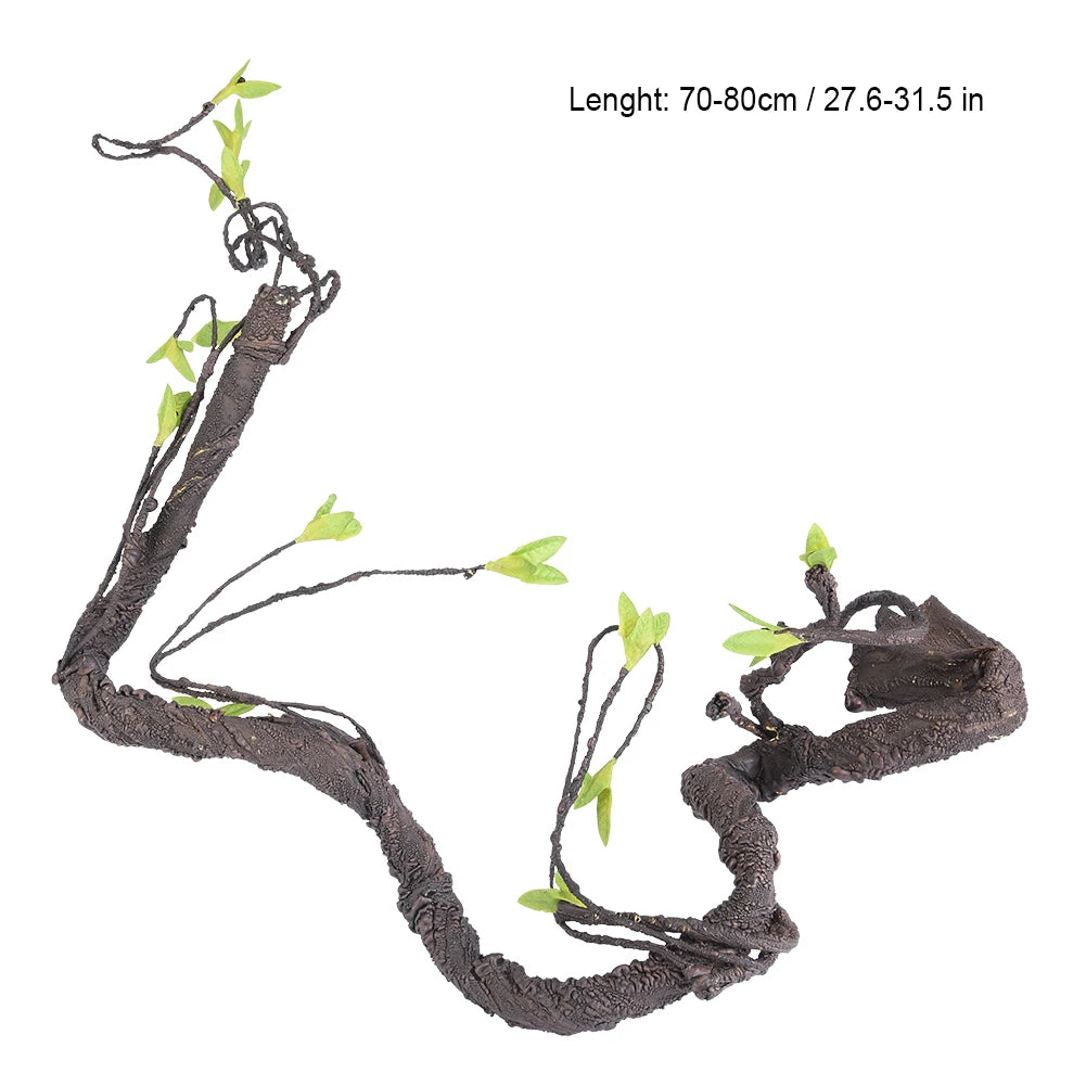Artificial Jungle Vines with Leaves – Bendable Climbing Décor for Reptile Enclosures
