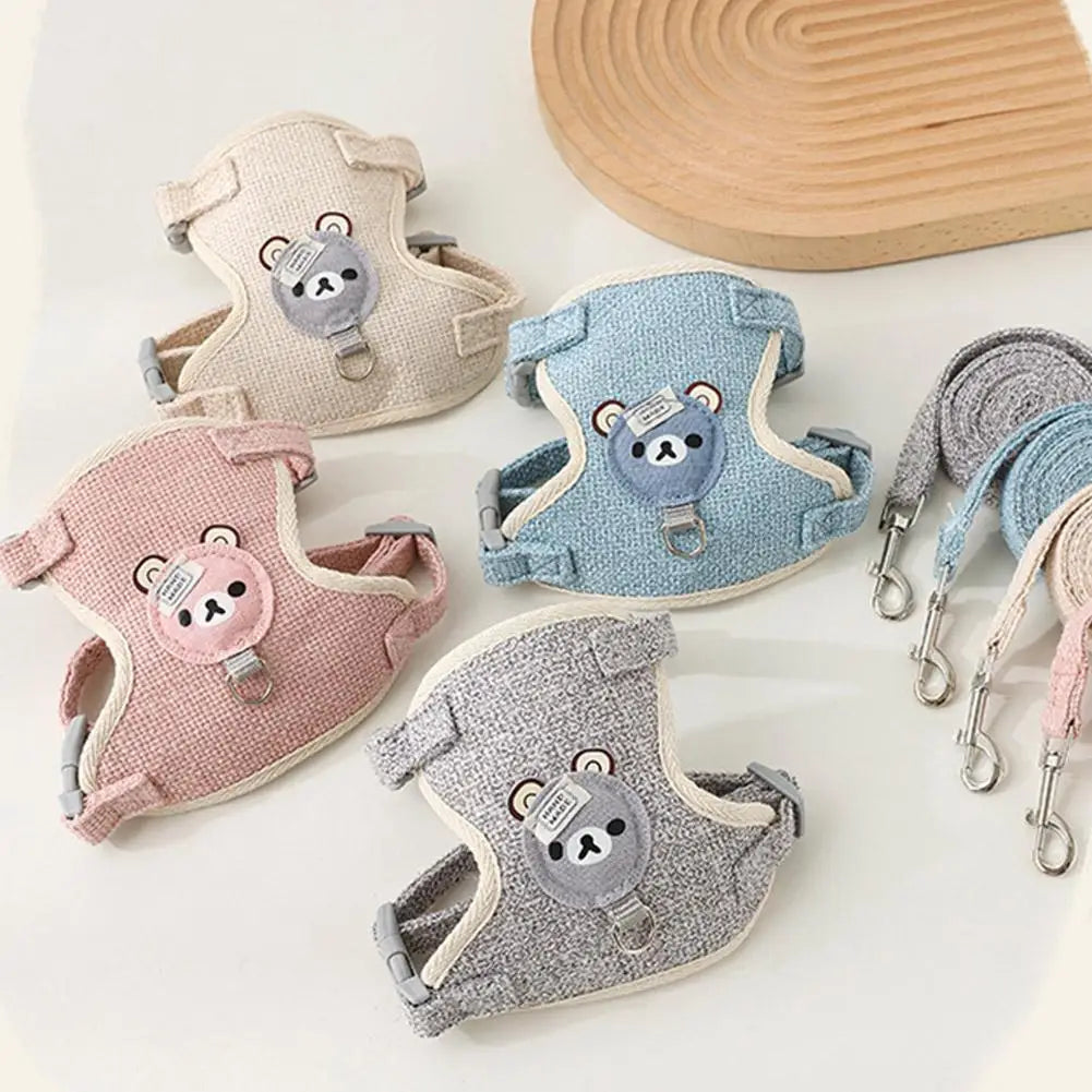 Teddy Bear Cat Harness & Leash Set