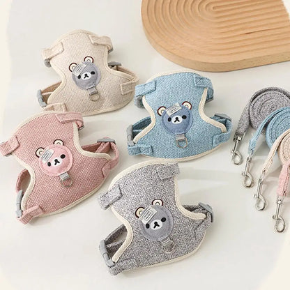 Teddy Bear Cat Harness & Leash Set