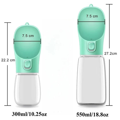 Portable Pet Water Bottle with Dispenser – 300ml & 550ml