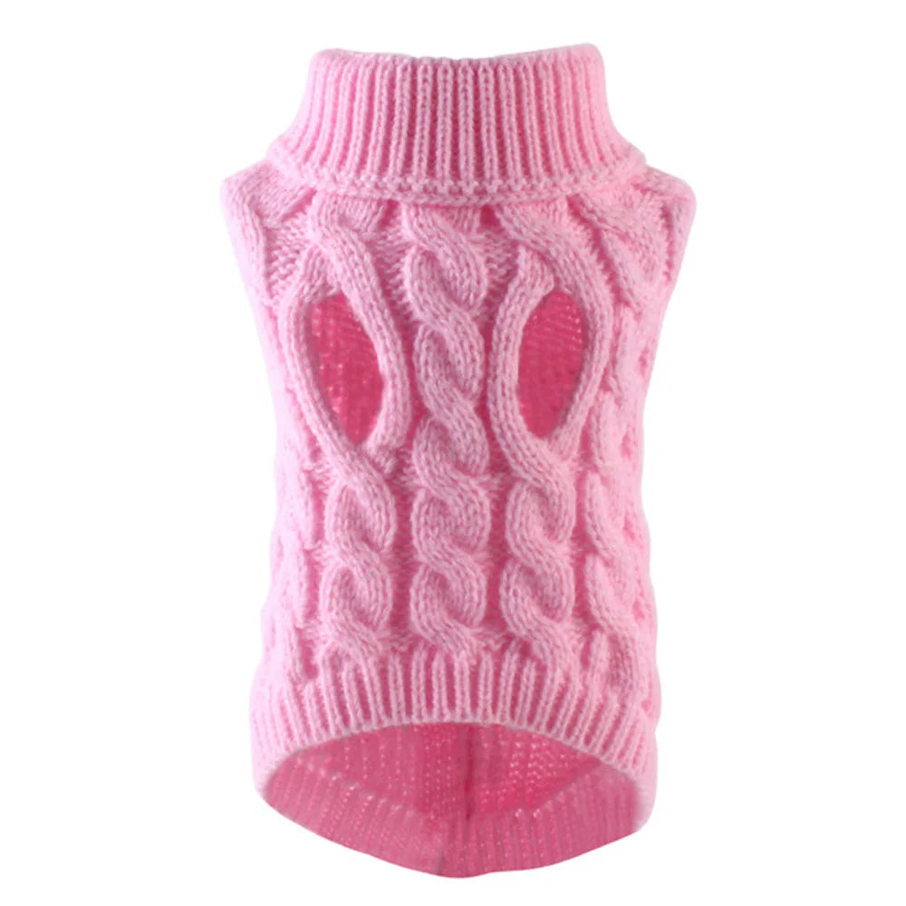 Cable Knit Dog Sweater – Warm Winter Pullover for Small to Medium Dogs