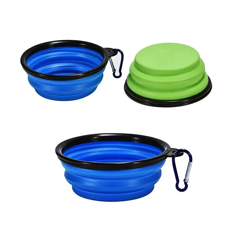 Collapsible Travel Pet Bowl with Clip – Portable Food & Water Dish
