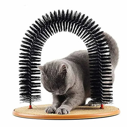 Self-Grooming Cat Arch with Scratching Base
