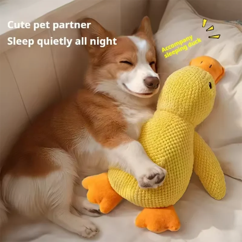 Plush Duck Dog Toy with Quack Sound – Soft Squeaky Playmate