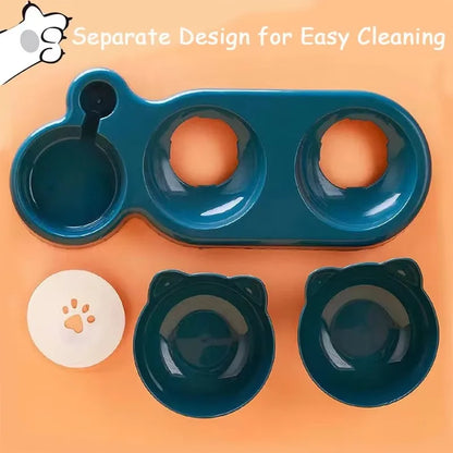 3-in-1 Cat Feeding Station – Food, Snack & Water Bowls with 500ml Auto Refill