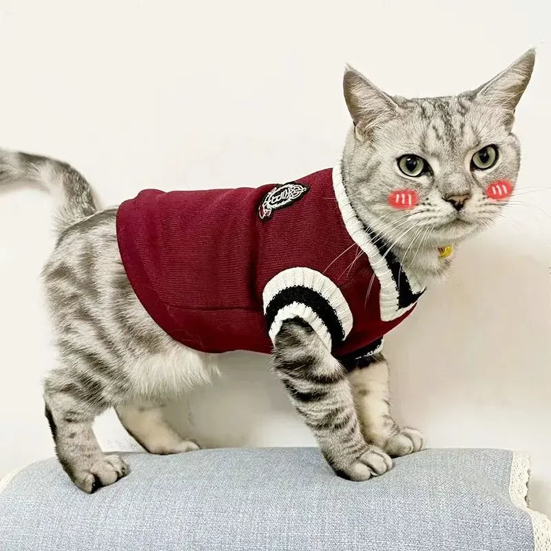 Preppy Knit Cat Sweater – Soft Pullover in 3 Colours