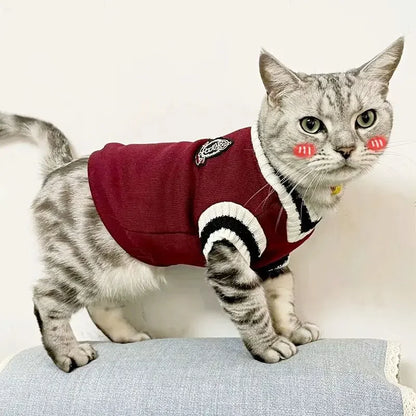 Preppy Knit Cat Sweater – Soft Pullover in 3 Colours