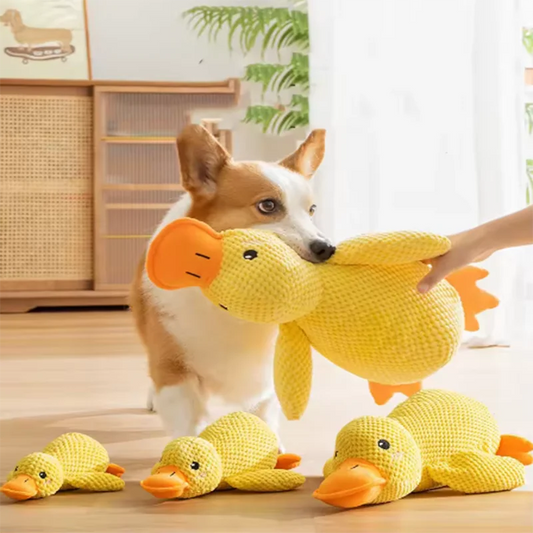 Plush Duck Dog Toy with Quack Sound – Soft Squeaky Playmate