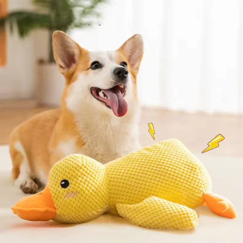 Plush Duck Dog Toy with Quack Sound – Soft Squeaky Playmate