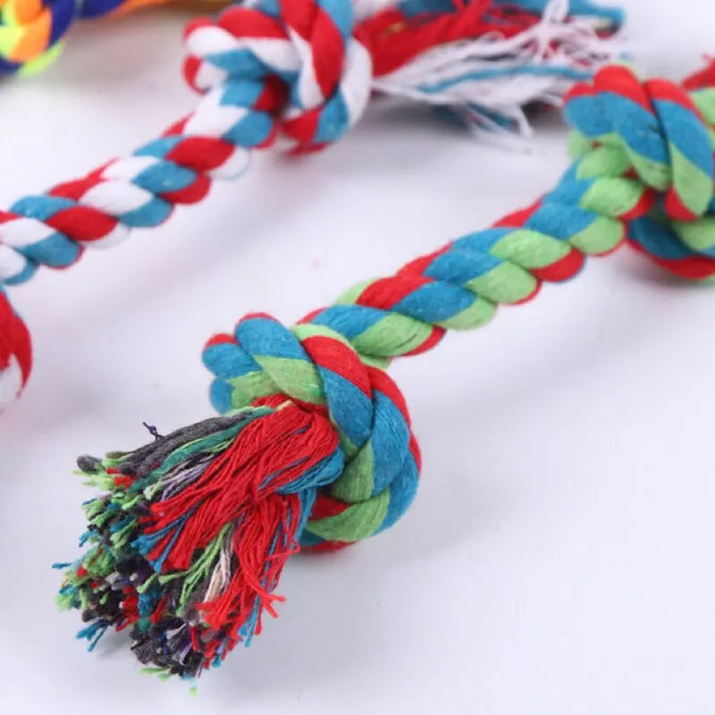 Colourful Cotton Rope Tug Toy – Durable Double Knot Design
