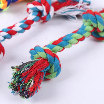 Colourful Cotton Rope Tug Toy – Durable Double Knot Design