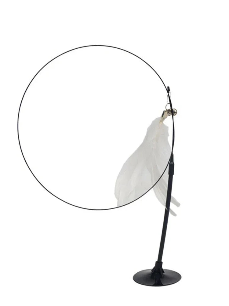 Suction Cup Cat-Teasing Wand – 90cm Interactive Feather Toy