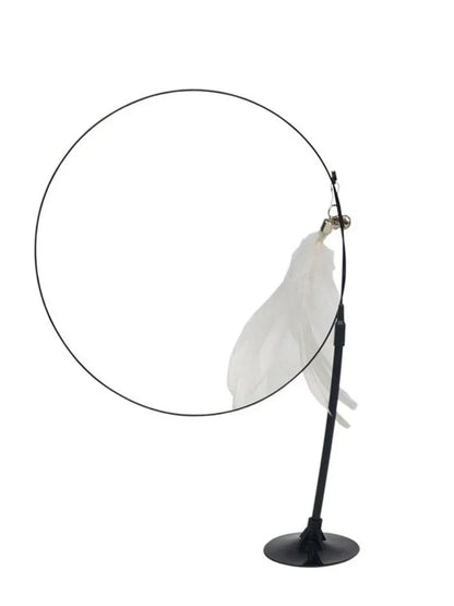 Suction Cup Cat-Teasing Wand – 90cm Interactive Feather Toy