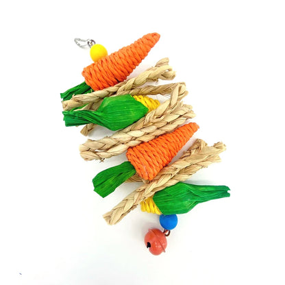 Carrot-Themed Bird Chew Toy – 2 Fun Variants for Foraging & Beak Health