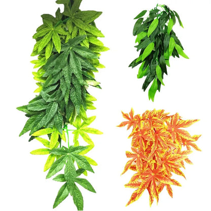 Hanging Reptile Terrarium Vines – Artificial Leaf Decor