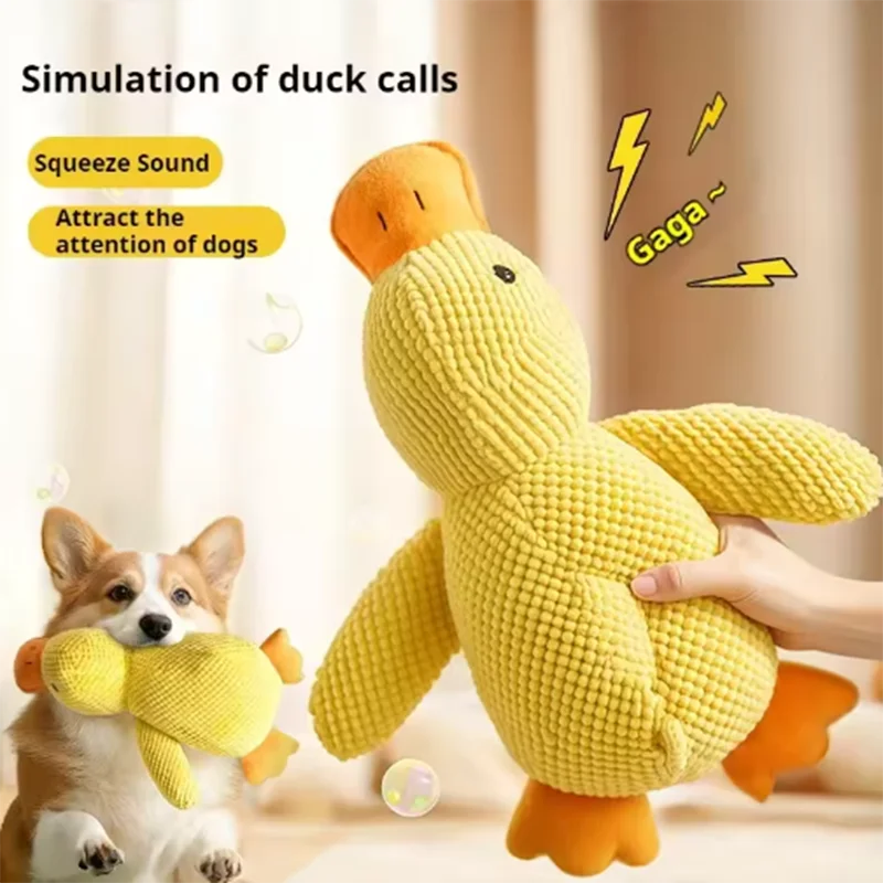 Plush Duck Dog Toy with Quack Sound – Soft Squeaky Playmate
