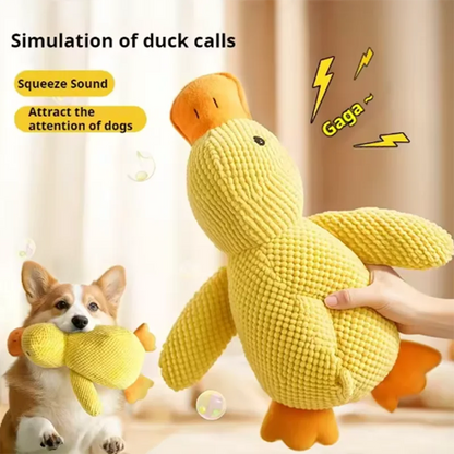 Plush Duck Dog Toy with Quack Sound – Soft Squeaky Playmate