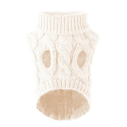 Cable Knit Dog Sweater – Warm Winter Pullover for Small to Medium Dogs