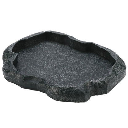 Rock-Style Reptile Feeding Bowl – Natural Look Resin Dish