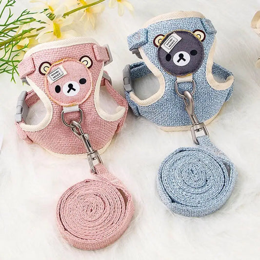 Teddy Bear Cat Harness & Leash Set