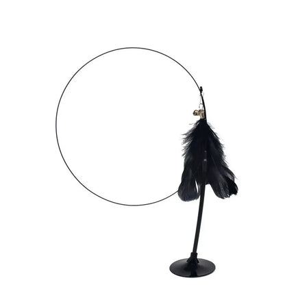 Suction Cup Cat-Teasing Wand – 90cm Interactive Feather Toy