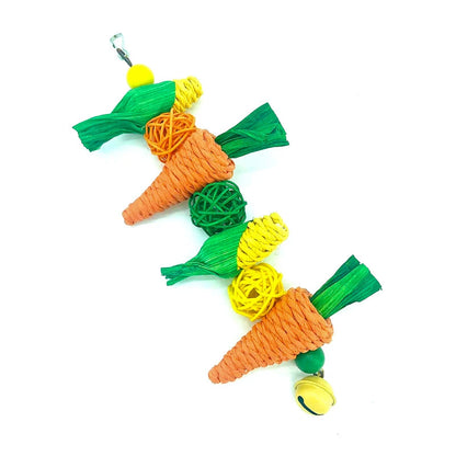 Carrot-Themed Bird Chew Toy – 2 Fun Variants for Foraging & Beak Health
